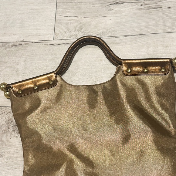 MINT Ed Hardy by Christian Audigier Gold Tote Bag – Love Kills Slowly HeartPrint - Picture 4 of 9